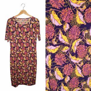 LuLaRoe Simply Comfortable Floral Print Short Sleeve Dress Size M